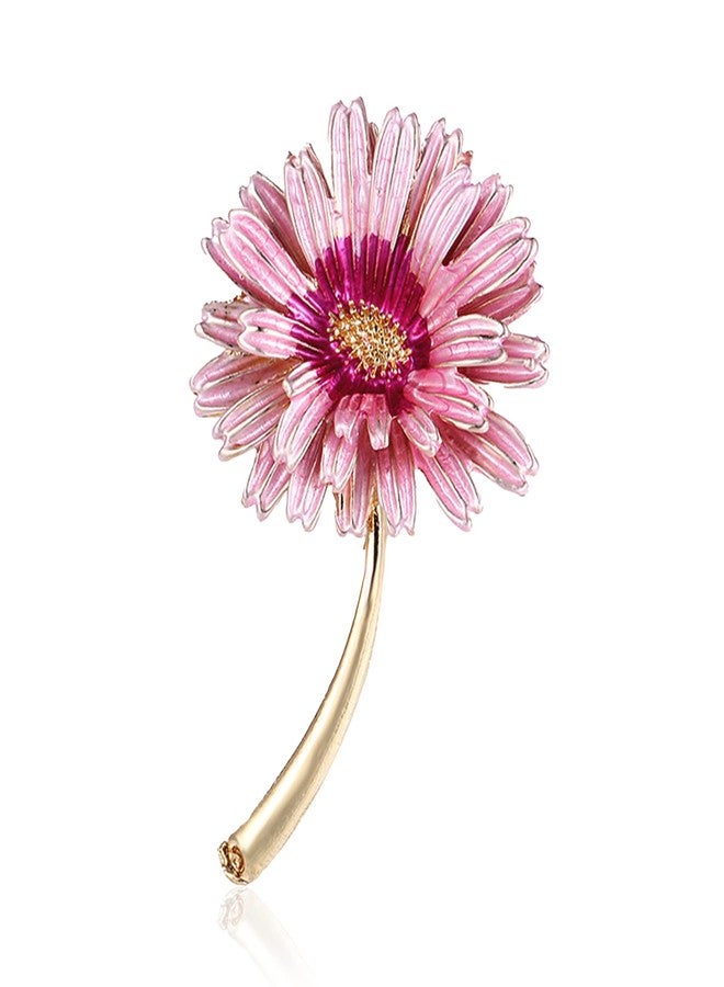 Anmpab Enamel Brooches for Women with Stamen Floral Brooch Pins for Crafts Brooch Bouquets for Wedding Jewelry Gifts for Woman Nurse and Graduate Students (Pink) - Image 1
